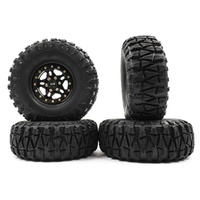 YEAH RACING WL-0137BK 1.9 INCH ALUMINIUM CNC 5 SPOKE BEADLOCK WHEELS BLACK FOR 1/10 CRAWLER