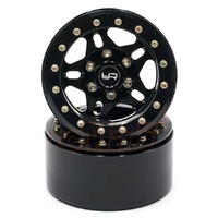 YEAH RACING WL-0116BK 1.9 INCH ALUMINIUM CNC 5 SPOKE BEADLOCK WHEEL WITH WHEEL HUB 2 PIECES BLACK