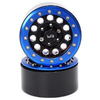 YEAH RACING WL-0117BU 1.9 INCH ALUMINIUM CNC F-RG BEADLOCK WHEELS WITH HUB 2 PIECES BLUE