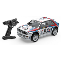 MJX 14302 HYPER GO 4WD BRUSHLESS RADIO CONTROL ON ROAD 2S 1/16 SCALE RC LANCIA DRIFT CAR WHITE RED AND BLUE