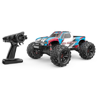 MJX-16208 HYPER GO 4WD OFF-ROAD BRUSHLESS 2S 1/16 SCALE RC MONSTER TRUCK IN BLUE RED AND WHITE