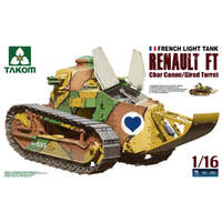 TAKOM 1001 FRENCH LIGHT TANK RENAULT FT CHAR CANON/GIROD TURRET 1/16 SCALE TANK PLASTIC MODEL KIT