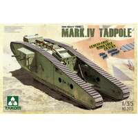 TAKOM 2015 WWI HEAVY BATTLE TANK MARK IV MALE TADPOLE WITH REAR MORTAR 1/35 SCALE PLASTIC MODEL KIT