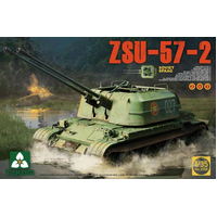 TAKOM 2058 SOVIET SPAAG ZSU-57-2 2 IN 1 1/35 SCALE TANK PLASTIC MODEL KIT