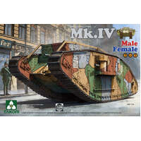 TAKOM 2076 WW11 HEAVY BATTLE TANK MK1V IN 1 NEW DECAL AND WORKABLE TRACKS 1:35 PLASTIC MODEL KIT