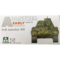 TAKOM 2097 WW11 GERMAN MEDIUM TANK SD.KFZ.171 PANTHER EARLY PRODUCTION WITH FULL INTERIOR 1/35 SCALE TANK PLASTIC MODEL KIT