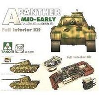 TAKOM 2098 WW11 GERMAN MEDIUM TANK SD.KFZ.171 PANTHER A MID EARLY PRODUCTION WITH FULL INTERIOR 1/35 SCALE TANK PLASTIC MODEL KIT