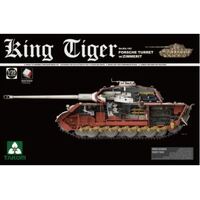 TAKOM 2046S SD.KFZ.182 KING TIGER PORSCHE TURRET WITH ZIMMERIT AND INTERIOR 1/35 SCALE TANK PLASTIC MODEL KIT