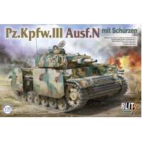 TAKOM 8005 PZ.KPFW.III AUSF.N MIT SCHURZEN 1/35 SCALE TANK PLASTIC MODEL KIT