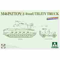 TAKOM 2117X MEDIUM TANK M46 PATTON AND 1/4 TON UTILITY TRUCK 1/35 PLASTIC MODEL TANK KIT