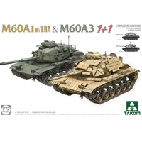 TAKOM 5022 M60A1 W/ERA AND M60A3 1+1 1/72 SCALE  PLASTIC MODEL KIT TANK