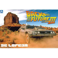 AOSHIMA A005918 BACK TO THE FUTURE DELOREAN FROM PART III AND RAILROAD VERSION 1/24 PLASTIC MODEL KIT