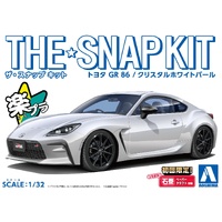 AOSHIMA 06469 SNAP TOGETHER TOYOTA GR 86 CRYSTAL WHITE PEARL 1/32 SCALE SNAP TOGETHER PLASTIC MODEL KIT