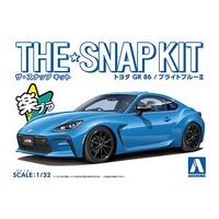 AOSHIMA 06463 SNAP TOGETHER TOYOTA GR 86 BRIGHT BLUE 1/32 SCALE SNAP TOGETHER PLASTIC MODEL KIT