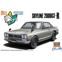 AOSHIMA 06589 SNAP TOGETHER SKYLINE HT 2000GT-R 1970 SILVER 1/24 SCALE SNAP TOGETHER PLASTIC MODEL KIT