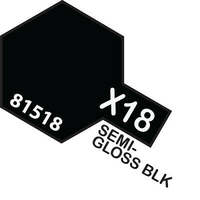 TAMIYA X-18 ENAMEL SEMI GLOSS BLACK PAINT 10ML