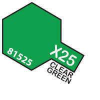 TAMIYA X-25 ENAMEL CLEAR GREEN PAINT 10ML