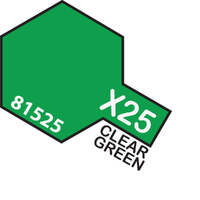 TAMIYA X-25 ACRYLIC CLEAR GREEN PAINT 10ML