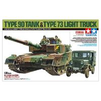 TAMIYA 25186 TYPE 90 TANK & TYPE 73 LIGHT TRUCK 1/35 PLASTIC MODEL KIT