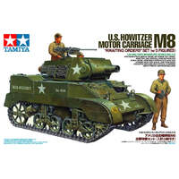 TAMIYA 35312 U.S HOWITZER MOTOR CARRIAGE M8 WITH THREE FIGURES 1/35 SCALE PLASTIC MODEL KIT