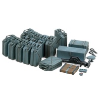 TAMIYA 35315 GERMAN JERRY CAN SET EARLY TYPE AND TOOLS 1/35 SCALE PLASTIC MODEL KIT