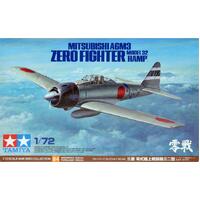 TAMIYA 60784 MITSUBISHI A6M3 ZERO FIGHTER MODEL 32 HAMP 1/72 SCALE AIRCRAFT PLASTIC MODEL KIT