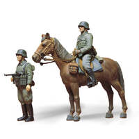 TAMIYA 35053 GERMAN MOUNTED WEHRMACHT INFANTRY SET INCLUDING HORSE 1/35 SCALE PLASTIC MODEL KIT