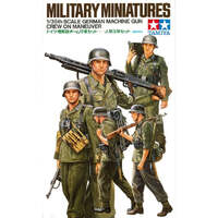 TAMIYA 35184 MILITARY MINIATURES GERMAN MACHINE GUN CREW ON MANEUVER PLASTIC MODEL KIT FIGURES 1/35 SCALE PLASTIC MODEL KIT