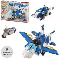 LAQ HAMACRON CONSTRUCTOR - JET FIGHTER 5 MODEL BUILDING BLOCK KIT 190 PIECES