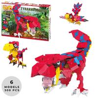 LAQ DINOSAUR WORLD - TYRANNOSAURUS 6 MODEL BUILDING BLOCK KIT 300 PIECES