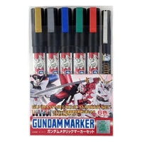 MR HOBBY GMS-121 GUNDAM METALLIC MARKER SET INCLUDES 6 MARKERS