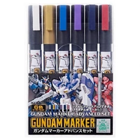 MR HOBBY GMS-124 GUNDAM MARKER ADVANCED SET INCLUDES 6 MARKERS