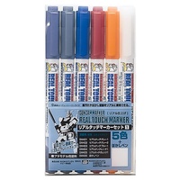 MR HOBBY GMS-112 GUNDAM REAL TOUCH MARKER SET INCLUDES 6 MARKERS