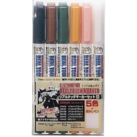 MR HOBBY GMS-113 GUNDAM REAL TOUCH MARKER SET 2 INCLUDES 6 MARKERS