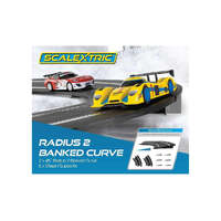 SCALEXTRIC C8296 RADIUS 2 BANKED CURVE 45 DEGREES X 2  INCLUDES 6 X STAGE 1 SUPPORTS