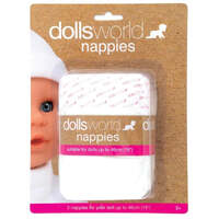 DOLLS WORLD  5 PACK OF NAPPIES SUITABLE FOR DOLLS UP TO 46CM