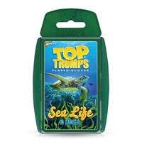 TOP TRUMPS PLAY AND DISCOVER SEA LIFE IN DANGER CARD GAME