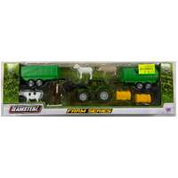 TEAMSTERS FARM SERIES MINI SET GREEN TRACTOR / TRAILER / ANIMALS