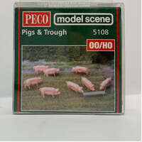 PECO MODEL SCENE 5108 PIGS AND TROUGH OO/HO GAUGE