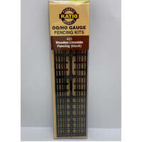 PECO RATIO 425 WOODEN LINESIDE FENCING IN BLACK (4 BAR) OO/HO GAUGE FENCING KIT