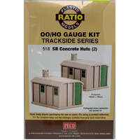 PECO 518 SR CONCRETE HUTS (2) OO/HO GAUGE TRACKSIDE SERIES