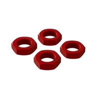 ARRMA ARA310906 ALUMINIUM WHEEL NUT 17MM RED 4 PIECES