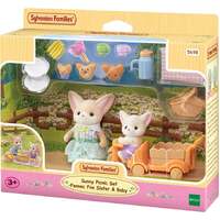 SYLVANIAN FAMILIES 5698 SUNNY PICNIC SET WITH FENNEC FOX SISTER AND BABY