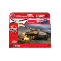 AIRFIX 55004 TIGER I STARTER KIT INCLUDES PAINTS GLUE AND BRUSH 1/72 SCALE TANK PLASTIC MODEL KIT