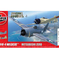 AIRFIX 50184 DOGFIGHT BATTLES F4F-4 WILDCAT AND MITSUBISHI ZERO 2 PLANES WITH THE STAND 1/72 SCALE PLASTIC MODEL KIT