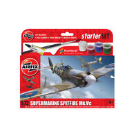 AIRFIX 55001 SMALL BEGINNERS SET SUPERMARINE SPITFIRE MK.VC INCLUDES GLUE BRUSH AND PAINTS 1/72 SCALE PLASTIC MODEL KIT