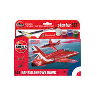 AIRFIX A55002 RAF RED ARROWS HAWK BEGINNERS GIFT SET WITH GLUE, PAINTS AND BRUSH 1/72 SCALE PLANE PLASTIC MODEL KIT