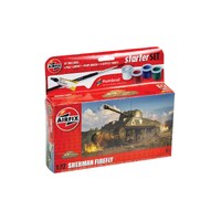 AIRFIX A55003 SHERMAN FIREFLY TANK WITH STARTER KIT 3 ACRYLIC PAINTS BRUSH AND GLUE 1/72 SCALE PLASTIC MODEL KIT