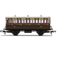 HORNBY R40112 GWR 4 WHEEL COACH 3RD CLASS FITTED LIGHTS 1889 -ERA 2/3 HO/OO SCALE TRAIN CARRIAGE