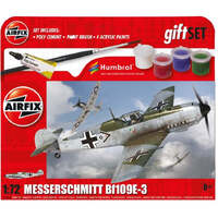 AIRFIX A55106A MESSERSCHMITT BF109E-3 FIGHTER 1/72 SCALE GIFT SET INCLUDING GLUE AND PAINT PLASTIC MODEL KIT